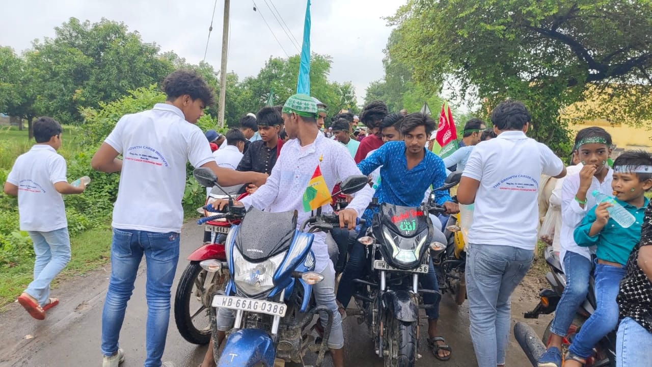 Students drinking water